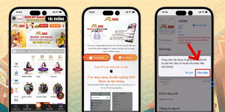 Hướng dẫn cài đặt trên IOS Truy cập link AE888 để vào trang chủ chính hãng. Tại đây, hãy chọn mục ‘’app’’ hiển thị trên thanh công cụ.  Quét mã QR xác nhận cài đặt về máy tại phiên bản dành cho hệ điều hành IOS.  Cấp quyền truy cập cho ứng dụng bằng cách vào mục ‘’cài đặt’’, chọn ‘’cài đặt chung’’, tiếp tục nhấn vào ‘’quản lý thiết bị’’ rồi chọn ‘’tin cậy ứng dụng AE888’’ để hoàn tất.  Sau khi cài đặt và xác minh thành công, anh em chỉ cần mở app, đăng nhập tài khoản là đã có thể bắt đầu chơi game, cá cược trực tuyến rồi đấy. 